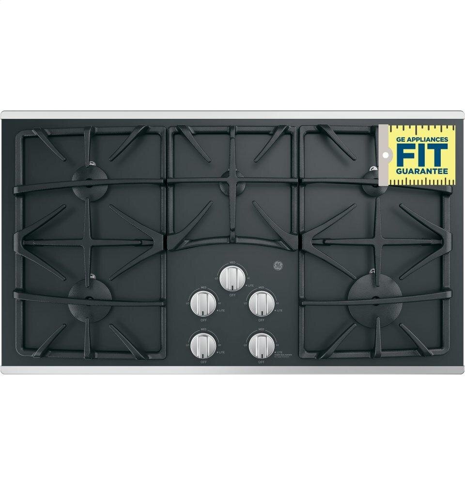Ge Appliances JGP5536SLSS Ge® 36" Built-In Gas On Glass Cooktop With 5 Burners And Dishwasher Safe Grates