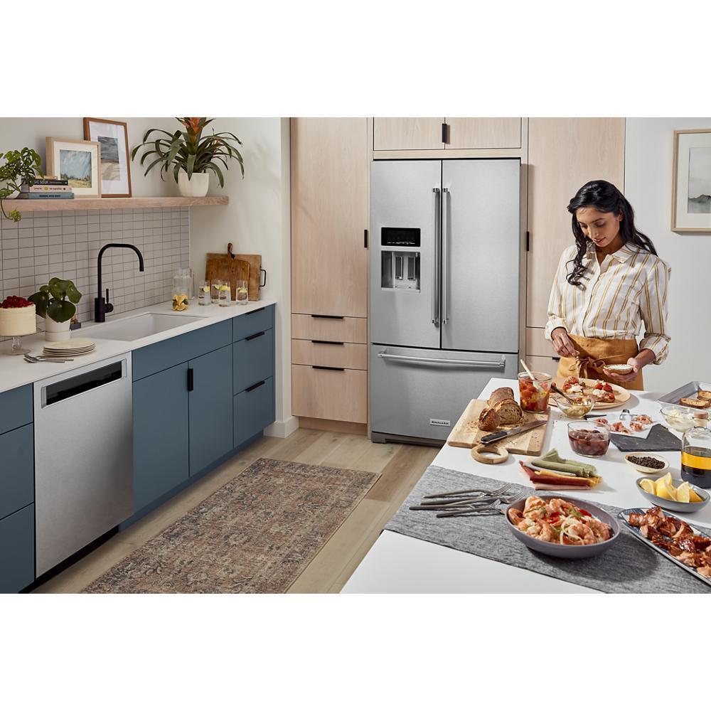 Kitchenaid KRFF577KPS 26.8 Cu. Ft. Standard-Depth French Door Refrigerator With Exterior Ice And Water Dispenser