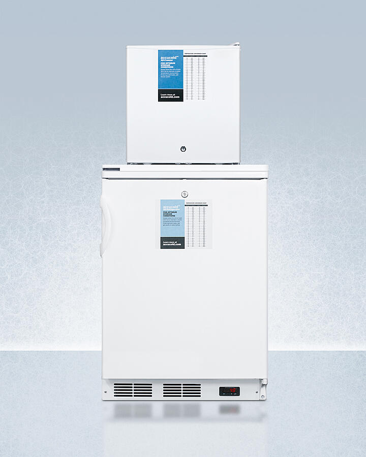 Summit FF7LWFS24LSTACKPRO Ff7Lwpro Auto Defrost All-Refrigerator With Digital Controls And Compact Manual Defrost Fs24Lpro All-Freezer With Stacking Rack, Both With Factory-Installed Probe Holes