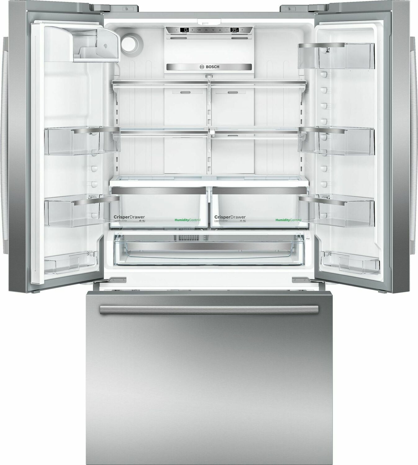 Bosch B21CT80SNS 800 Series French Door Bottom Mount Refrigerator 36'' Easy Clean Stainless Steel B21Ct80Sns