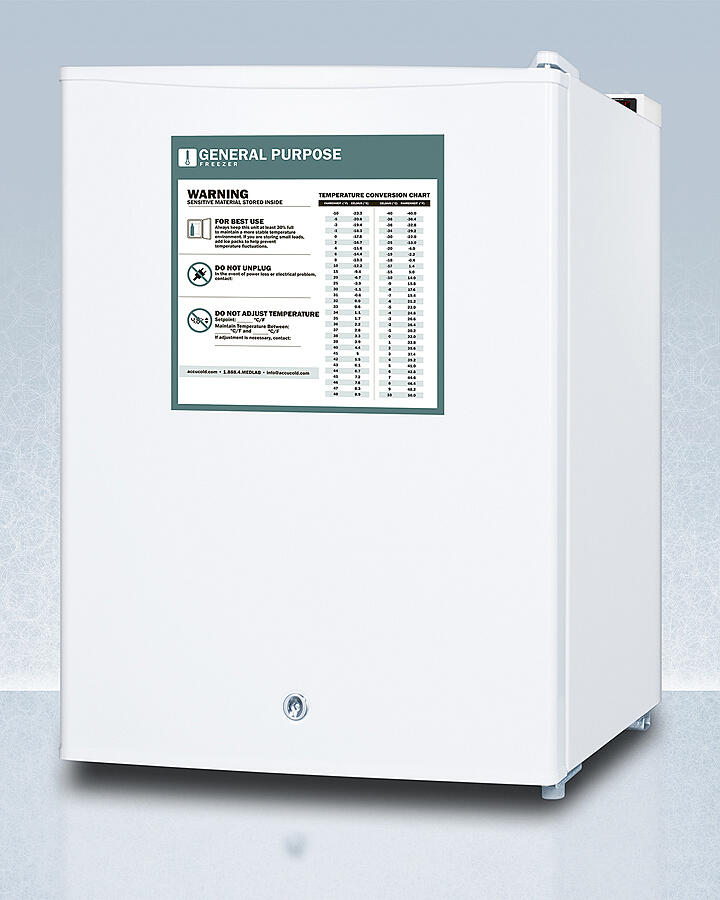 Summit FS30LGP Compact Manual Defrost All-Freezer For General Purpose Use, With Lock And Reversible Door