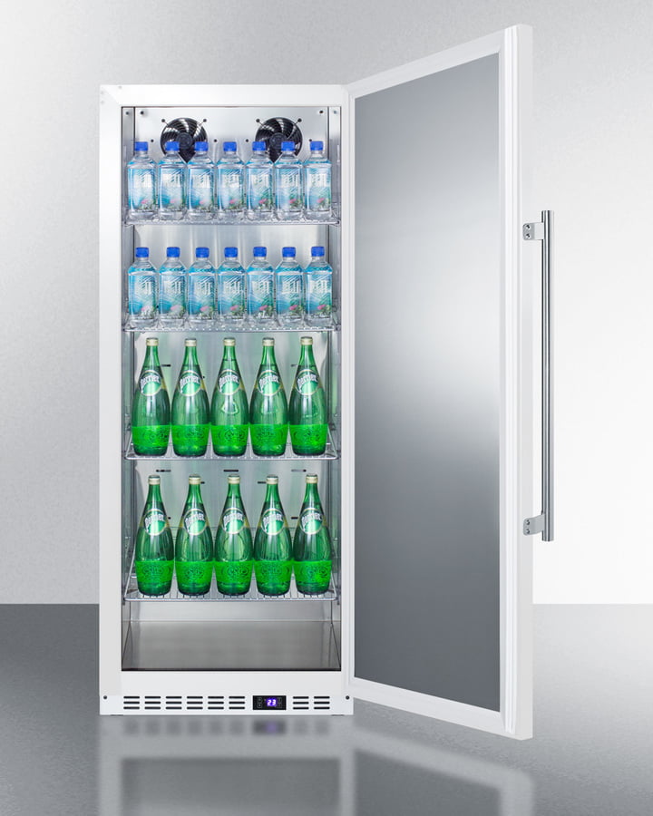 Summit FFAR12W 10.1 Cu.Ft. Commercial All-Refrigerator With Stainless Steel Interior, White Exterior, Digital Thermostat, Lock, And Automatic Defrost Operation