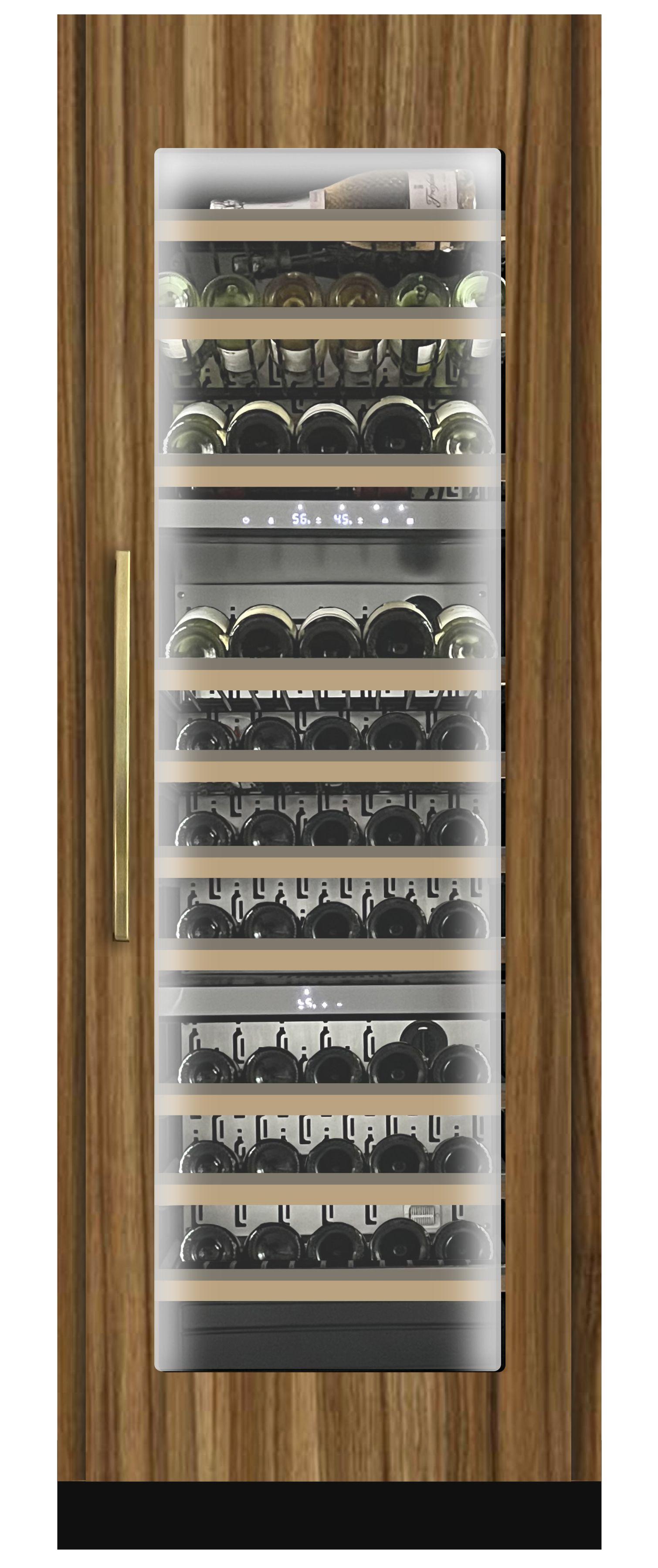 Xo Appliance XOU2470WTZGO Tall Built-In 3 Zone Wine Overlay Glass (Fits 24