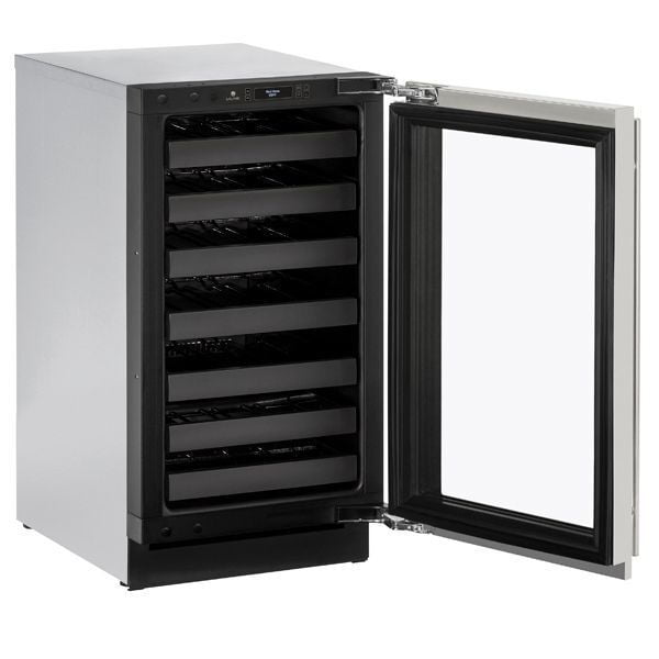 U-Line U3018WCS15B 3018Wc 18" Wine Refrigerator With Stainless Frame Finish And Left-Hand Hinge Door Swing (115 V/60 Hz Volts /60 Hz Hz)