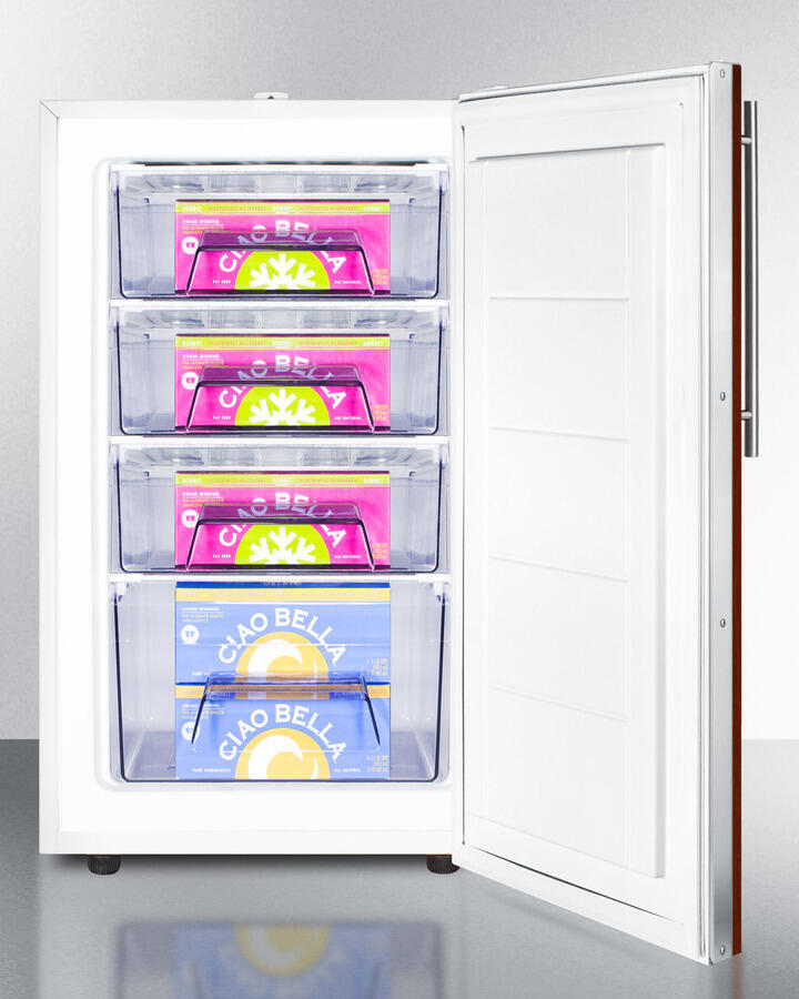 Summit FS407LBIIFADA Ada Compliant 20" Wide Built-In Undercounter All-Freezer For General Purpose Use, -20 C Capable With A Lock And Integrated Door Frame For Full Overlay Panels