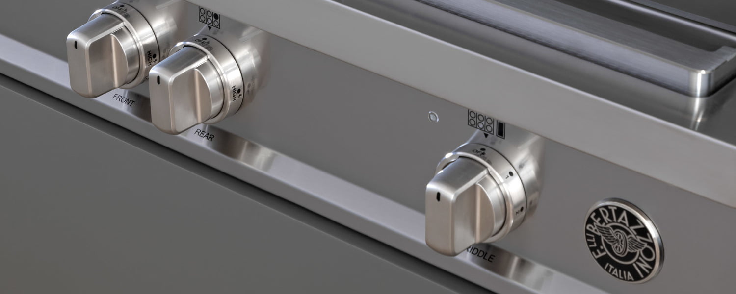 Bertazzoni MAST486GRTBXT 48 Gas Rangetop 6 Brass Burners + Electric Griddle Stainless Steel