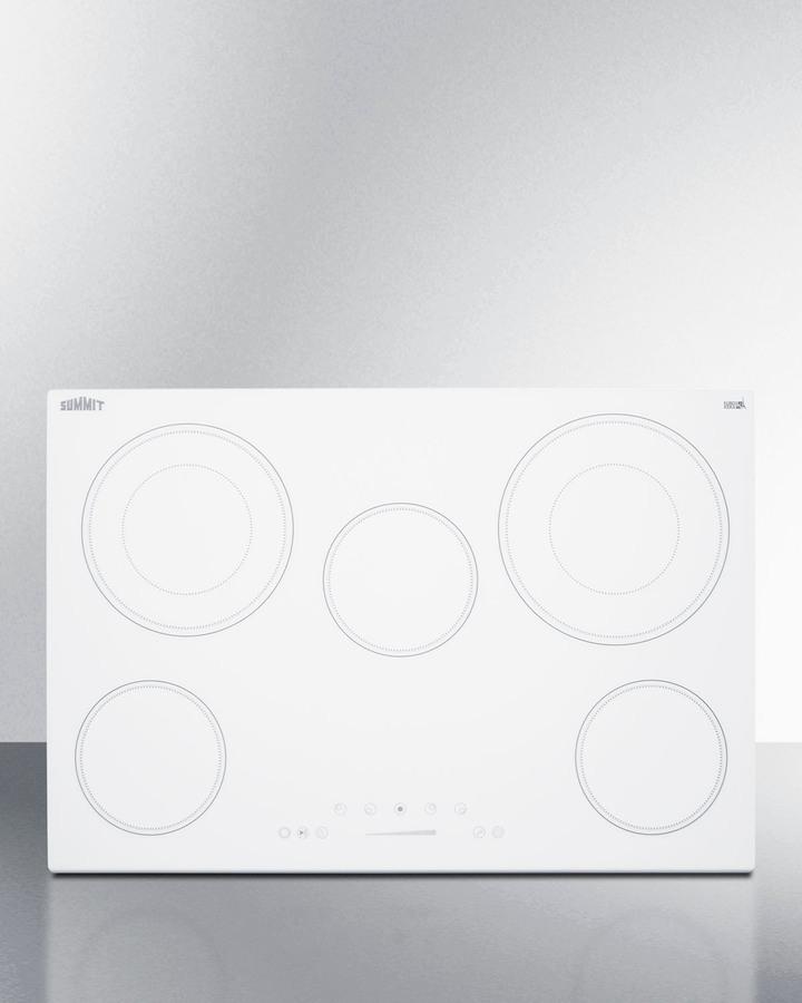 Summit CR5B30T8W 30" Wide 208-240V 5-Burner Radiant Cooktop