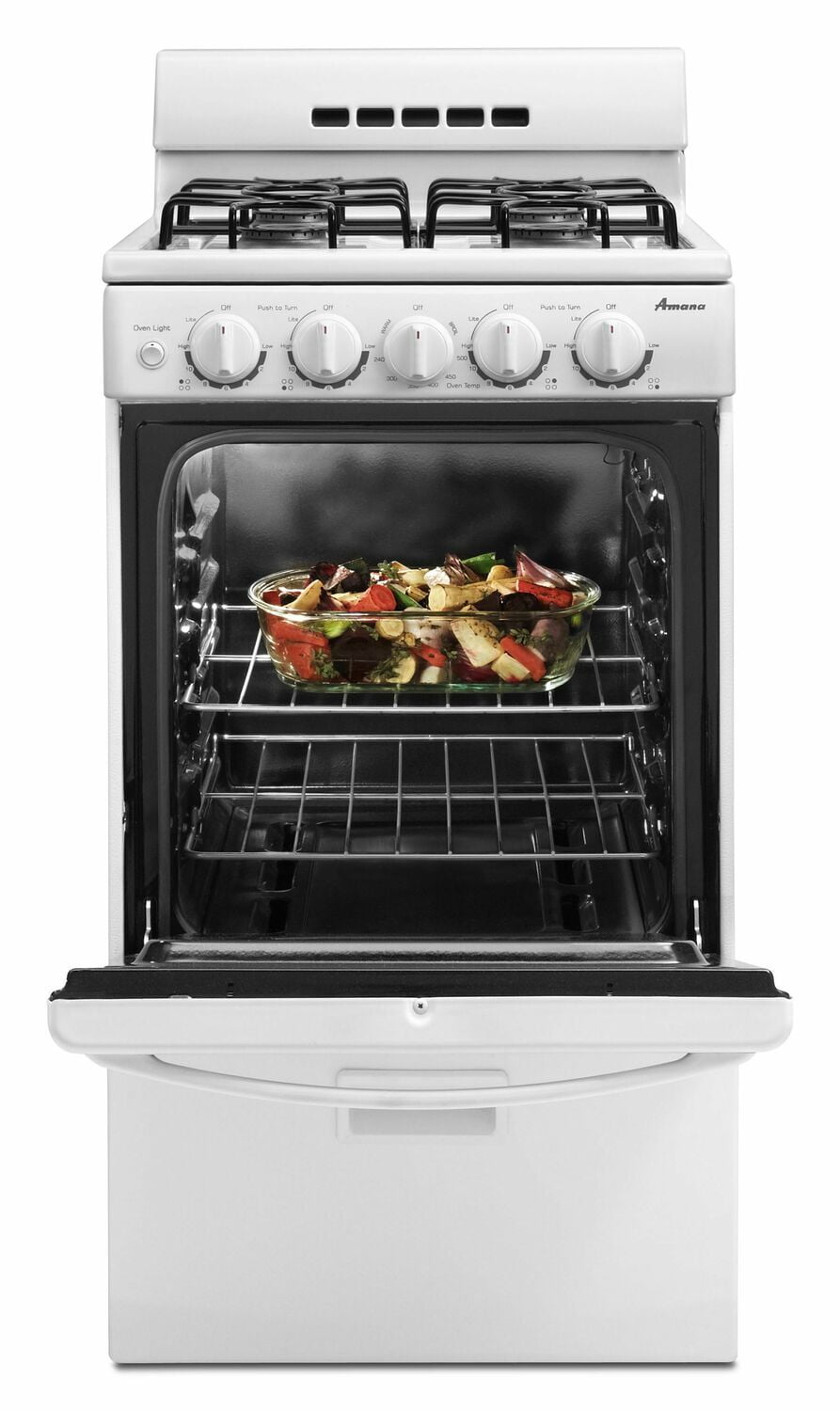 Amana AGG222VDW 20-Inch Gas Range With Compact Oven Capacity - White