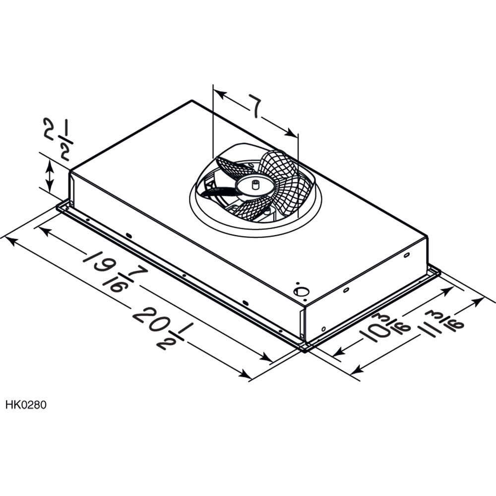 Broan PM250SSP Broan® 20-1/2-Inch Custom Range Hood Power Pack, Stainless Steel, 250 Cfm