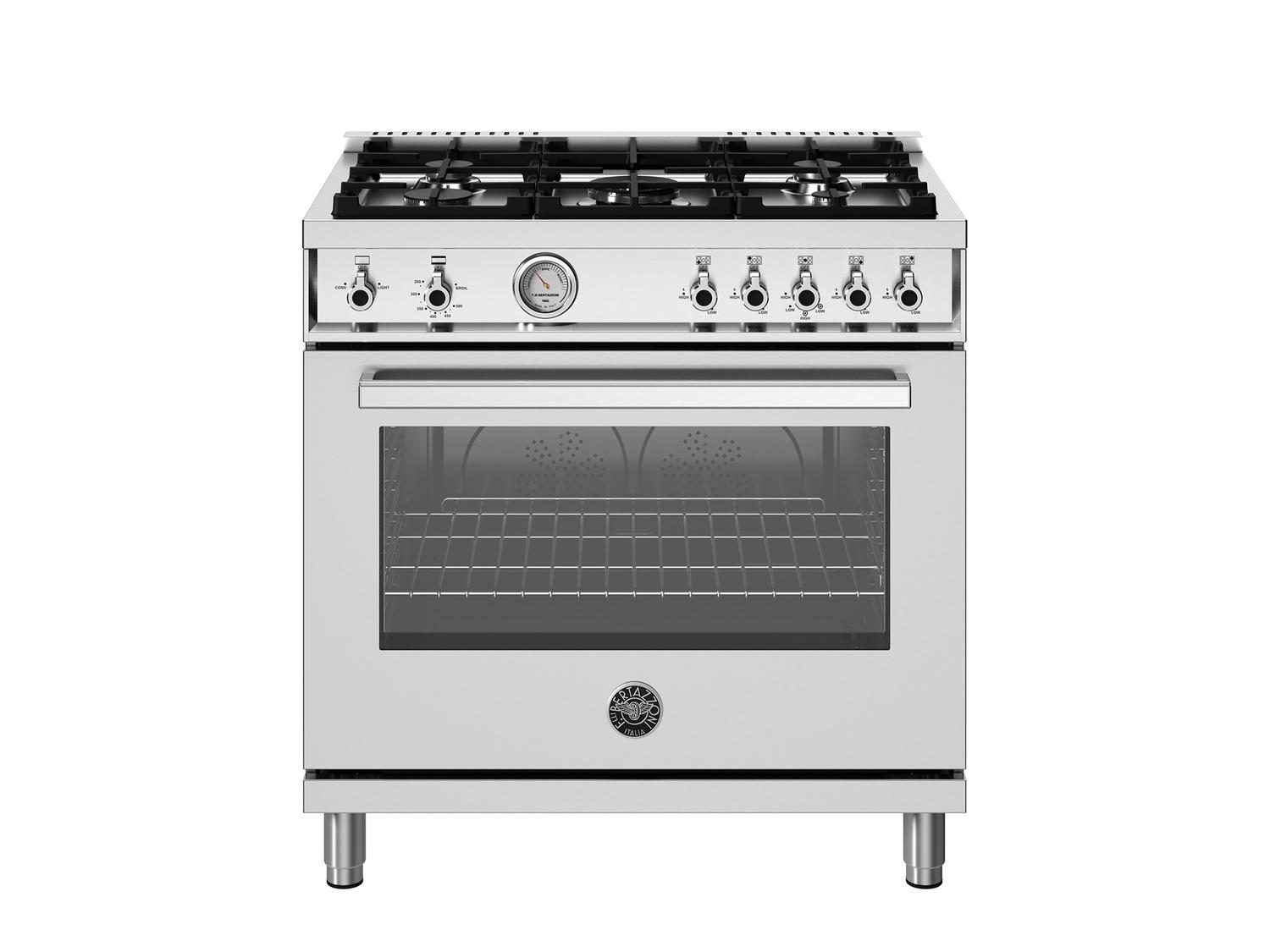 Bertazzoni PRO365GASXV 36 Inch All Gas Range, 5 Burners Stainless Steel