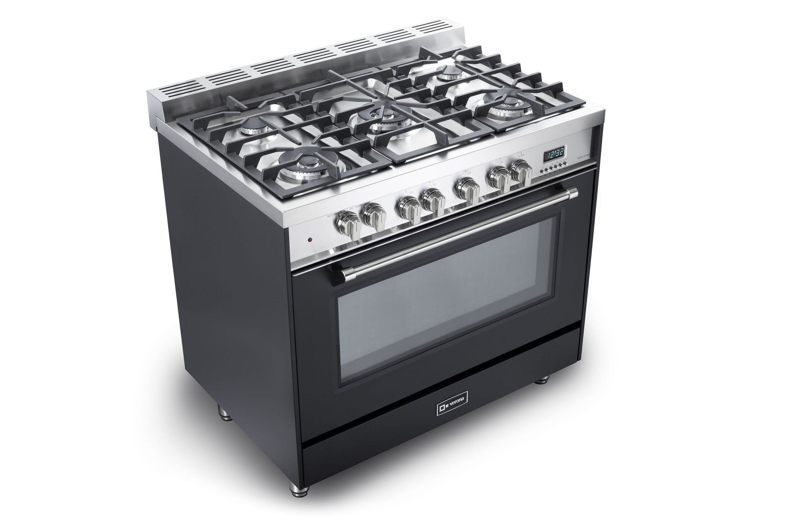 Verona VPFSGE365E Matte Black 36" Dual Fuel Single Oven Range - Prestige Series