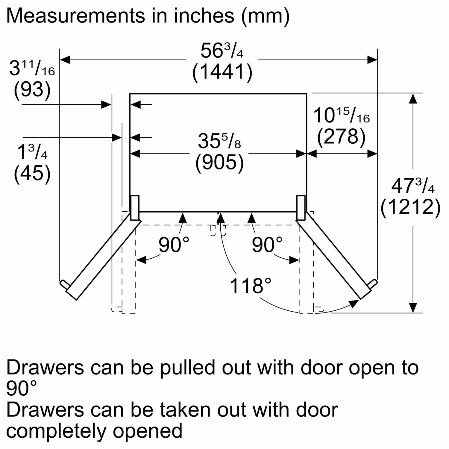 Bosch B36FD50SNB 500 Series French Door Bottom Mount Refrigerator 36'' Easy Clean Stainless Steel B36Fd50Snb