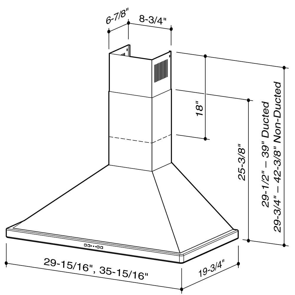 Broan EW5836SS Broan® 36-Inch Convertible Canopy Wall-Mount Range Hood W/ Heat Sentry®, 500 Cfm, Stainless Steel