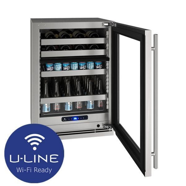 U-Line UHBD524SG01A Hbd524 24" Dual-Zone Beverage Center With Stainless Frame Finish And Field Reversible Door Swing (115 V/60 Hz Volts /60 Hz Hz)