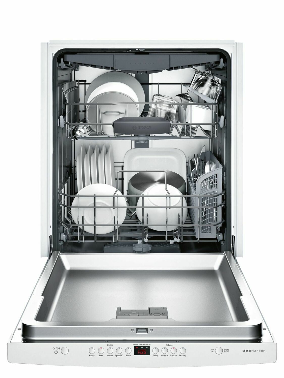 Bosch SHSM63W52N 300 Scoop Hndl, 5/4 Cycles, 44 Dba, 3Rd Rck, Infolight - Wh