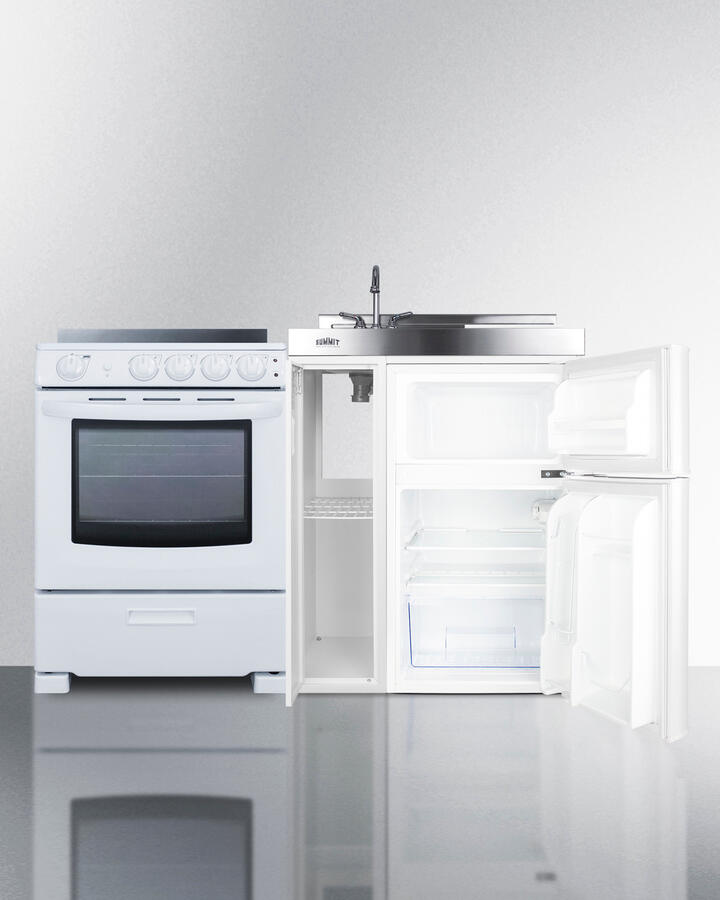 Summit ACK54ELSTW 54" Wide All-In-One Kitchenette With Electric Range