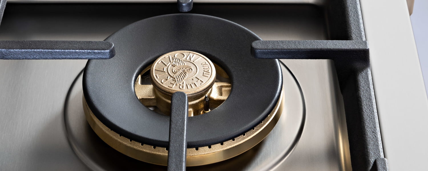 Bertazzoni MAST486GRTBXT 48 Gas Rangetop 6 Brass Burners + Electric Griddle Stainless Steel