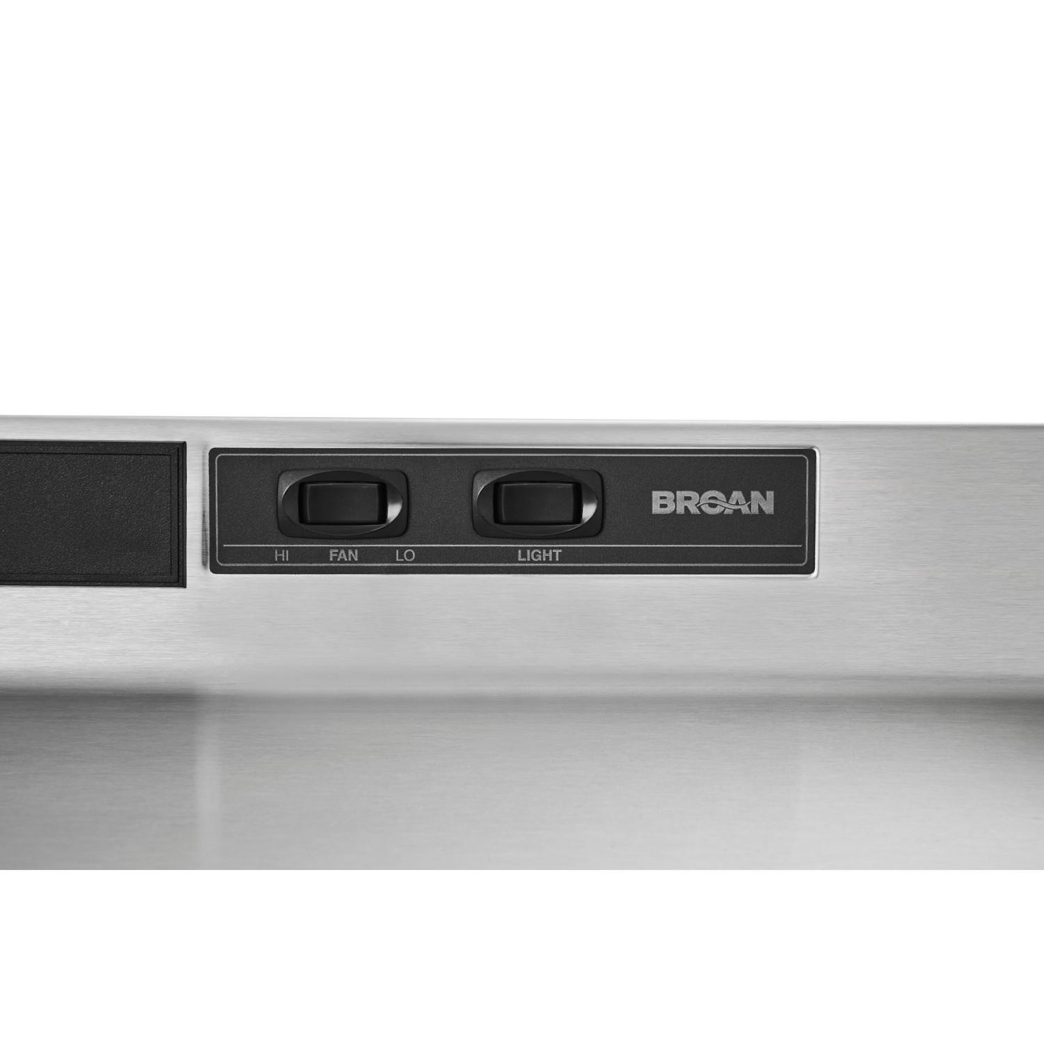 Broan F403604 Broan® 36-Inch Convertible Under-Cabinet Range Hood, 230 Max Blower Cfm, Stainless Steel