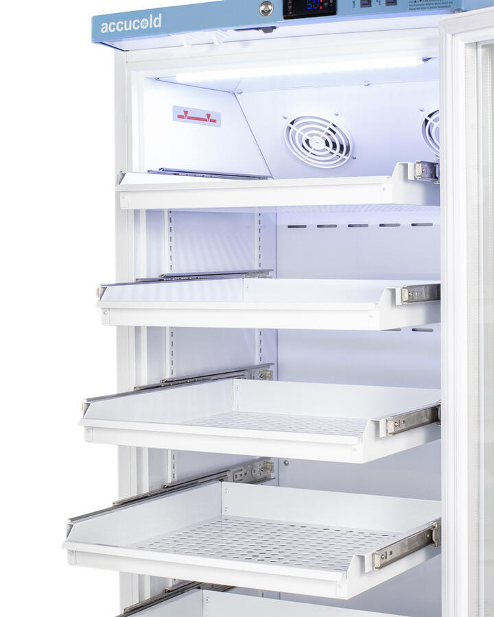 Summit ARS8PVDR Performance Series Pharma-Vac 8 Cu.Ft. Upright All-Refrigerator For Vaccine Storage With Four Ventilated Removable Drawers, Antimicrobial Silver-Ion Handle, And A Hospital Grade Cord With 'Green Dot' Plug