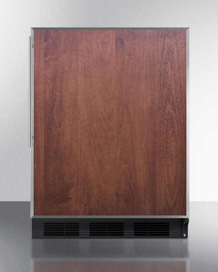 Summit FF6BBIFRADA Ada Compliant All-Refrigerator For Built-In General Purpose Use, Auto Defrost W/Ss Door Frame For Slide-In Panels And Black Cabinet