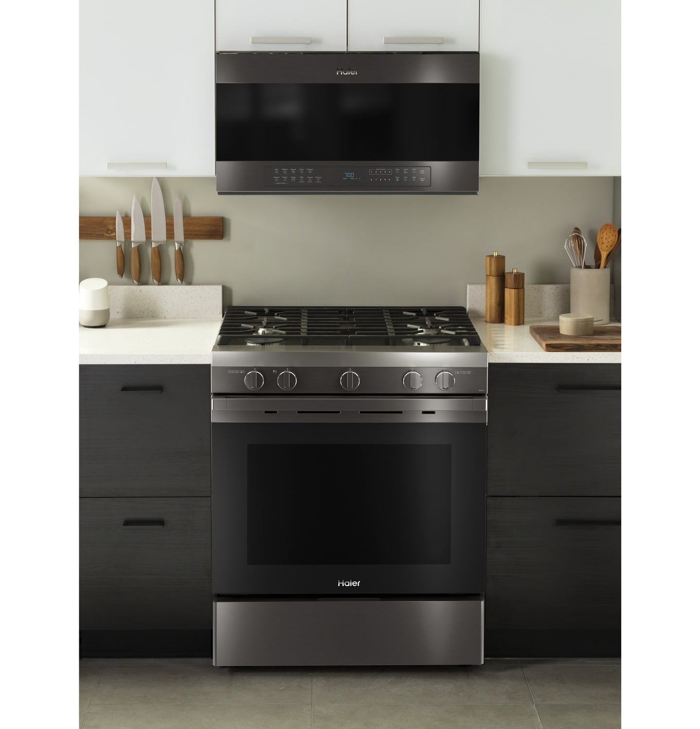 Haier QGSS740BNTS 30" Smart Slide-In Gas Range With Convection