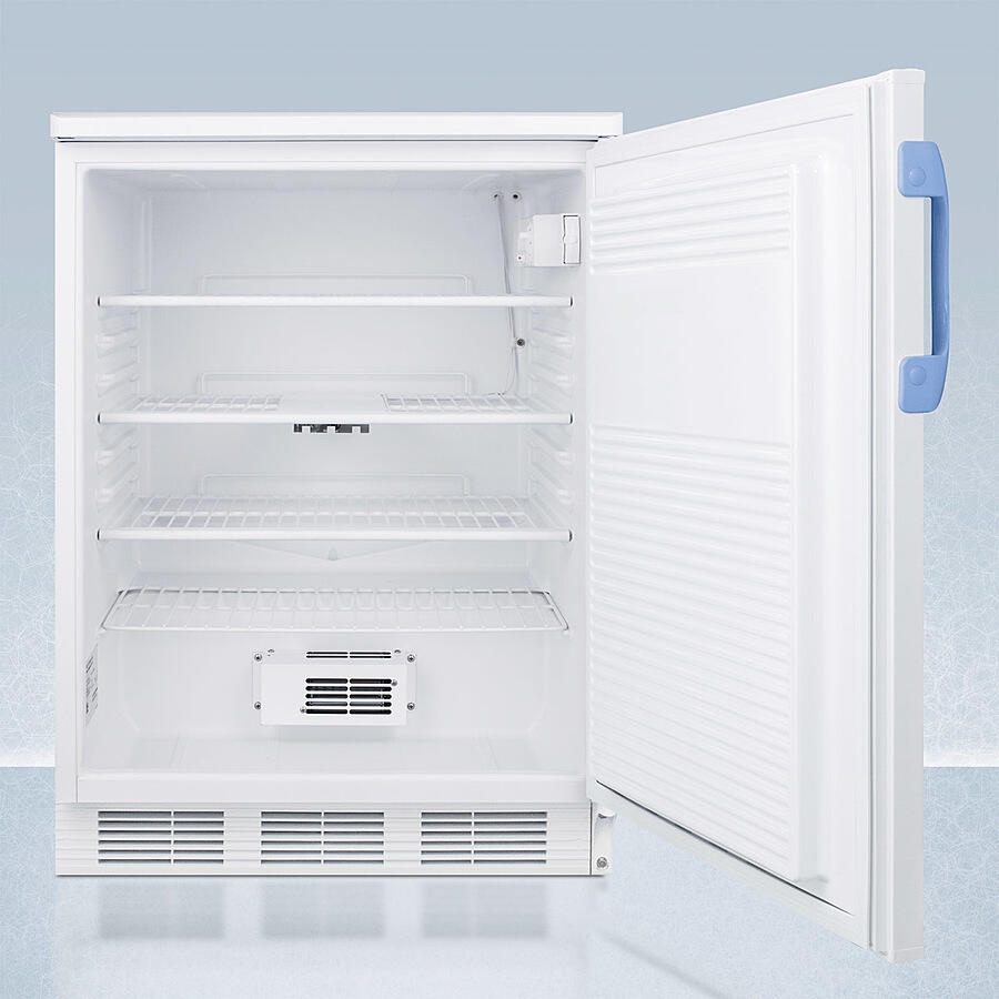 Summit FF7LWBIMED2 Built-In Undercounter Auto Defrost Medical/Scientific All-Refrigerator With Front Control Panel Equipped With A Digital Thermostat And Nist Calibrated Thermometer/Alarm; Includes Front Lock, Hospital Grade Cord, And Internal Fan
