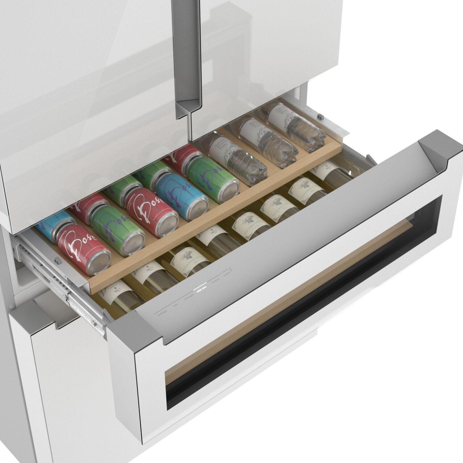 Bosch B36CL81ENW 800 Series French Door Bottom Mount Refrigerator, Glass Door 36