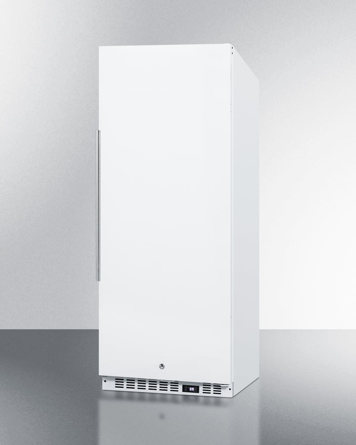 Summit FFAR12W 10.1 Cu.Ft. Commercial All-Refrigerator With Stainless Steel Interior, White Exterior, Digital Thermostat, Lock, And Automatic Defrost Operation