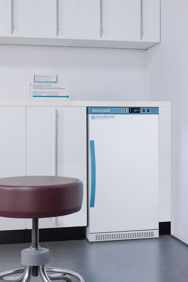 Summit ARS32PVBIADADL2B Performance Series Pharma-Vac 2.83 Cu.Ft. Ada Height Solid Door Commercial All-Refrigerator For The Display And Refrigeration Of Vaccines; Designed For Recessed Or Freestanding Installation, With Factory Installed Data Logger