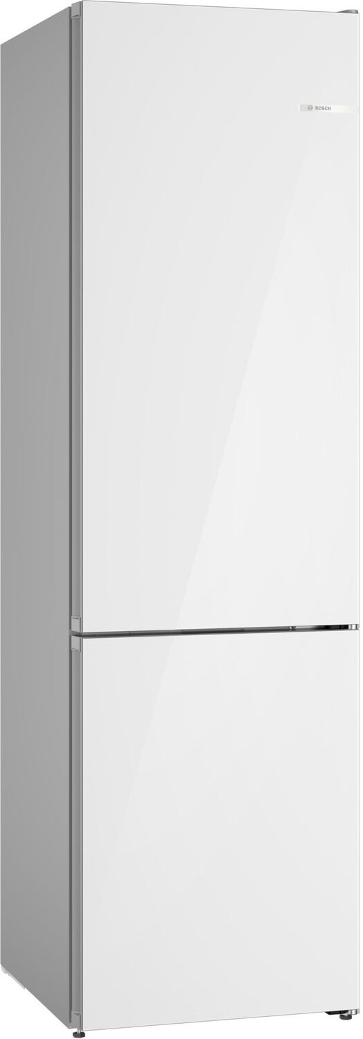 Bosch B24CB80ESW 800 Series Free-Standing Fridge-Freezer With Freezer At Bottom, Glass Door 24