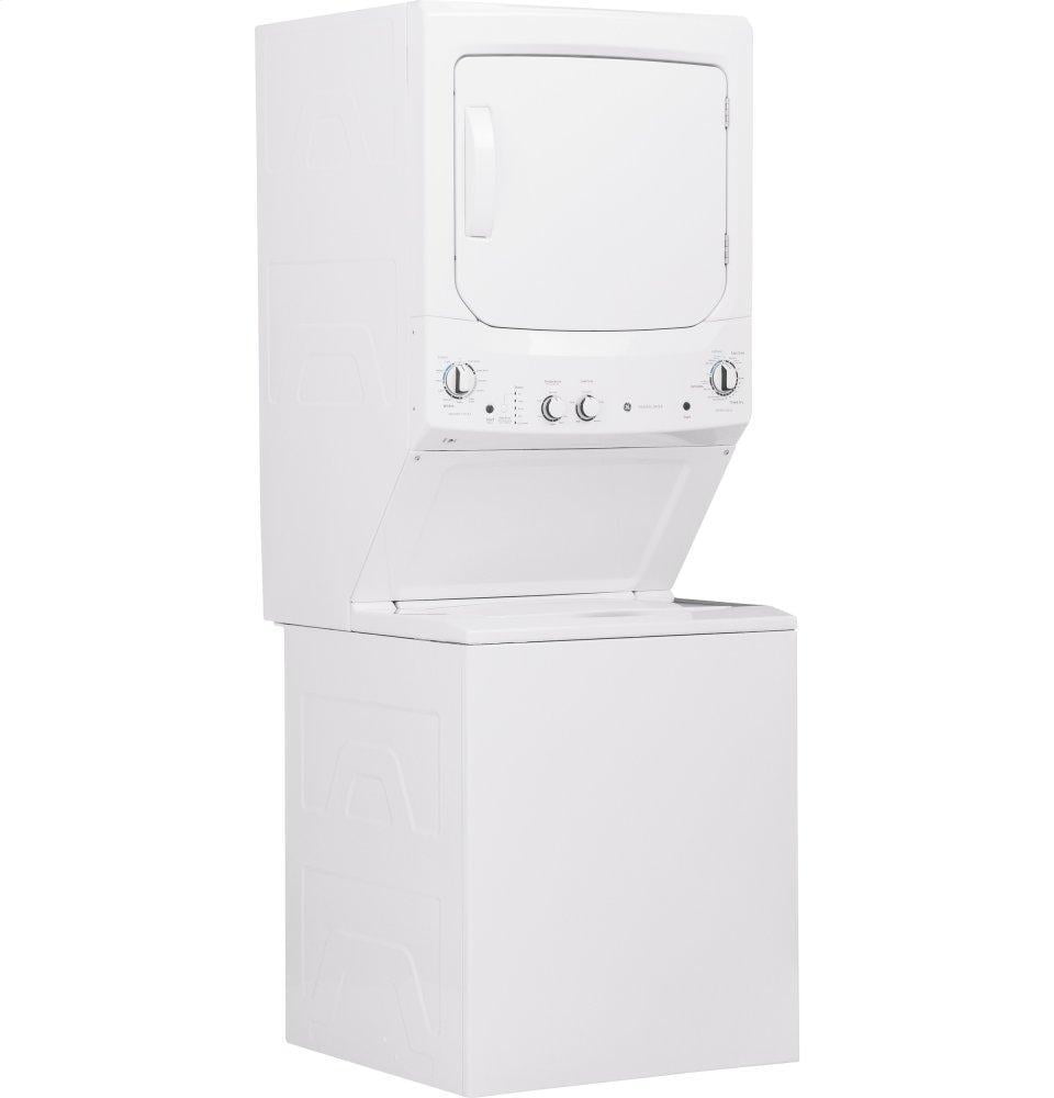 Ge Appliances GUD27GSSMWW Ge Unitized Spacemaker® 3.8 Cu. Ft. Capacity Washer With Stainless Steel Basket And 5.9 Cu. Ft. Capacity Gas Dryer