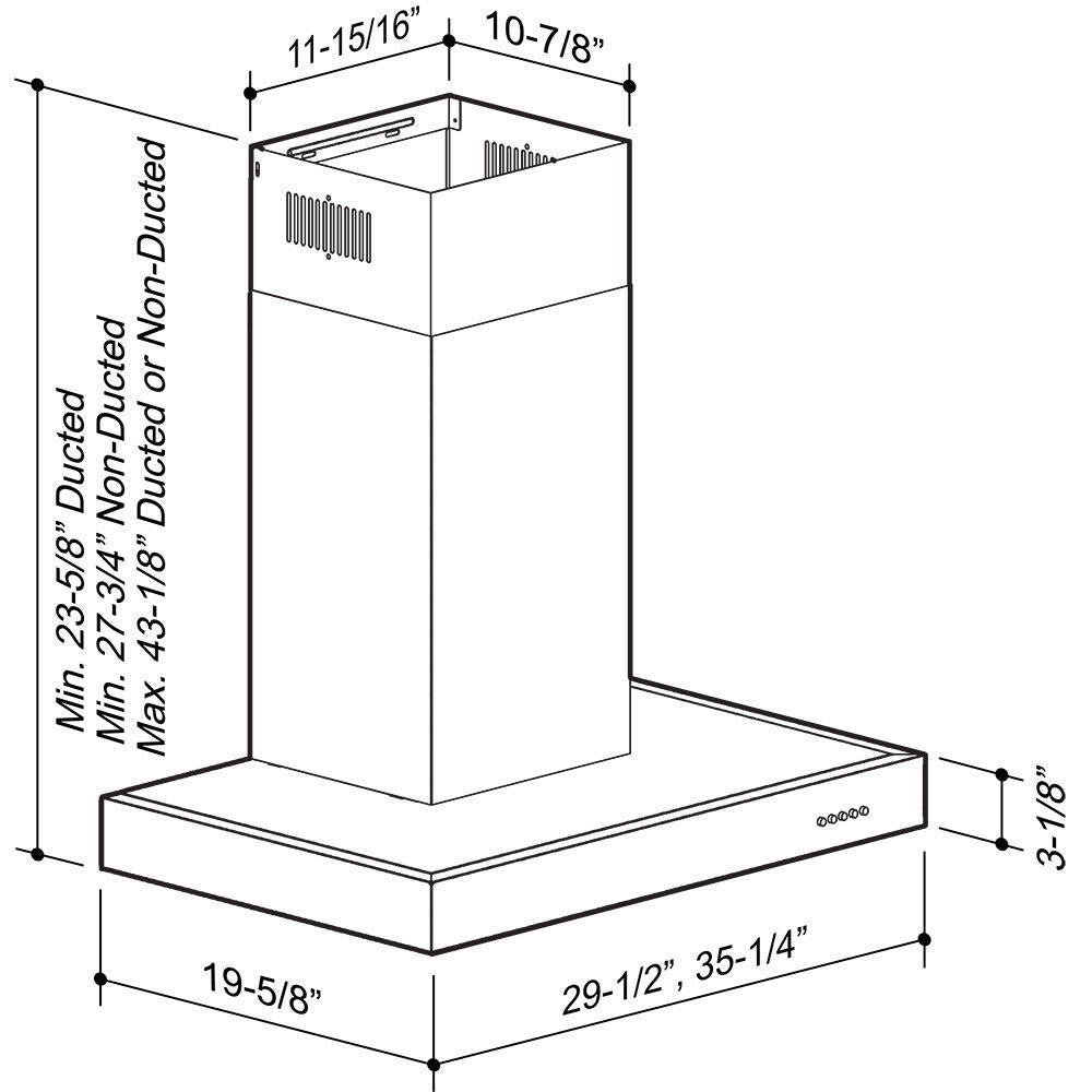 Broan B5330SS Broan® 30-Inch Convertible Wall-Mount Chimney Range Hood, 450 Cfm, Stainless Steel