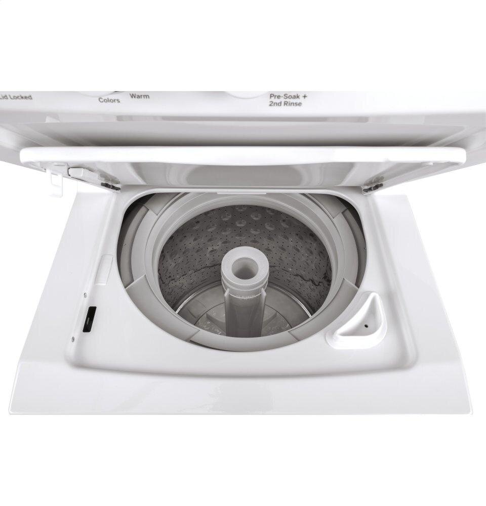 Ge Appliances GUD24ESSMWW Ge Unitized Spacemaker® 2.3 Cu. Ft. Capacity Washer With Stainless Steel Basket And 4.4 Cu. Ft. Capacity Electric Dryer