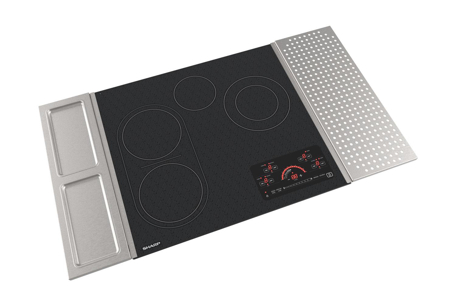 Sharp SCR2442FB 24 In. Drop-In Radiant Cooktop With Side Accessories