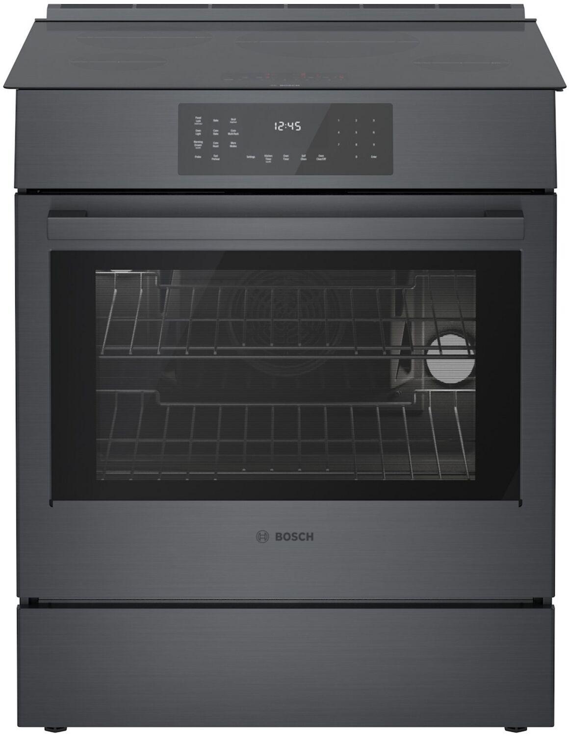 Bosch HII8047U 800 Series Induction Slide-In Range 30'' Black Stainless Steel Hii8047U