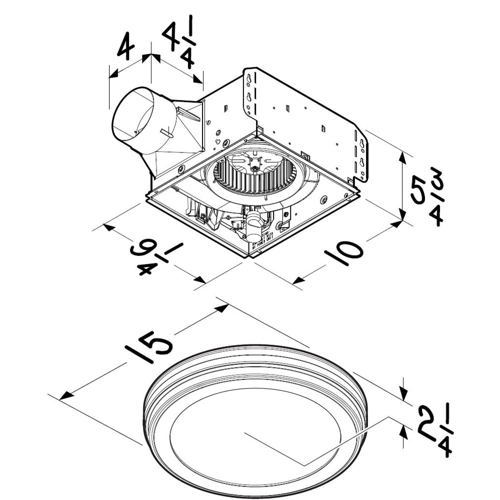 Broan AER110SLW Broan-Nutone® Wall Vent Kit, 3" Or 4" Round Duct