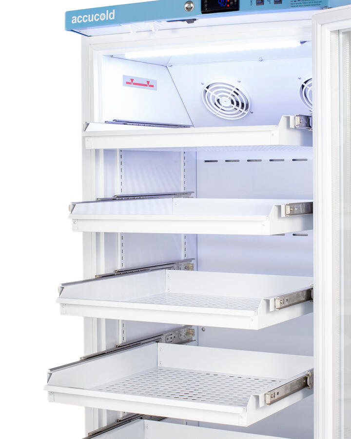 Summit ARS15PVDR Performance Series Pharma-Vac 15 Cu.Ft. Upright All-Refrigerator For Vaccine Storage With Six Ventilated Removable Drawers, With Antimicrobial Silver-Ion Handle And Hospital Grade Cord With 'Green Dot' Plug