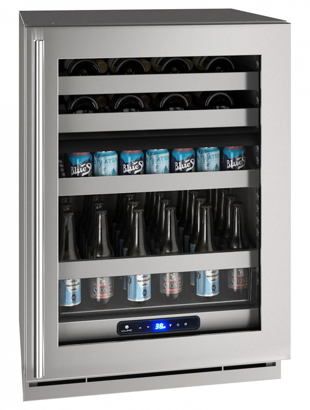 U-Line UHBD524SG01A Hbd524 24" Dual-Zone Beverage Center With Stainless Frame Finish And Field Reversible Door Swing (115 V/60 Hz Volts /60 Hz Hz)