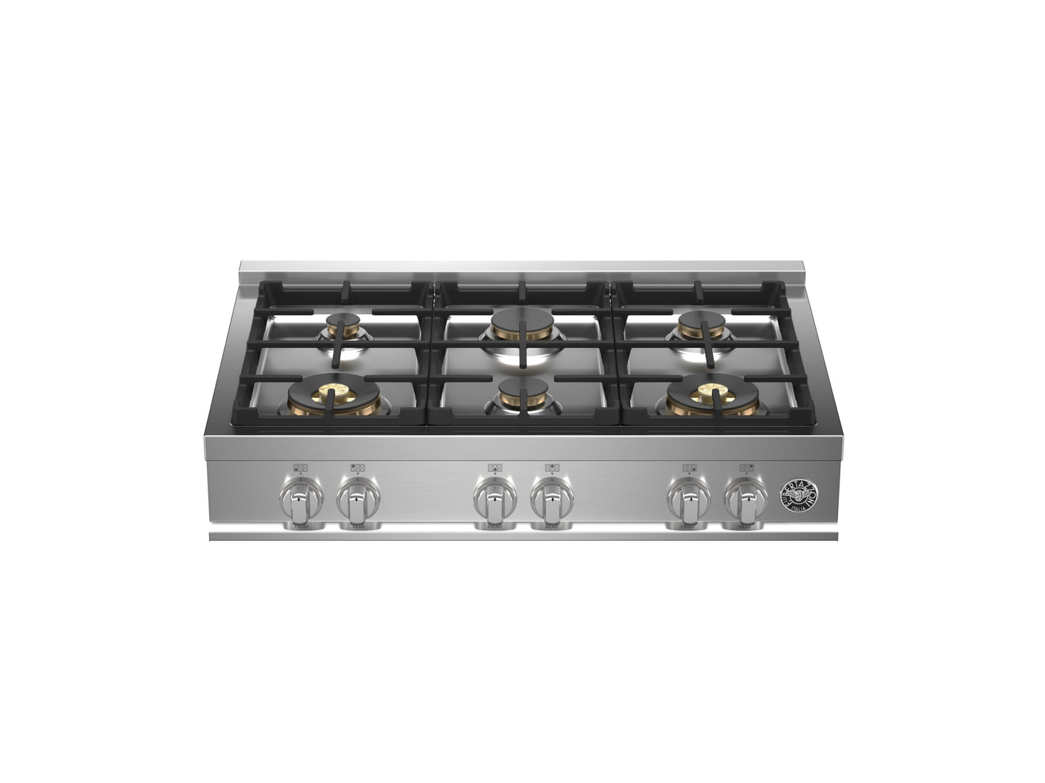 Bertazzoni MAST366RTBXT 36 Gas Rangetop 6 Brass Burners Stainless Steel