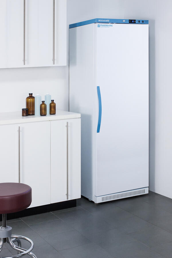 Summit ARS15PVDR Performance Series Pharma-Vac 15 Cu.Ft. Upright All-Refrigerator For Vaccine Storage With Six Ventilated Removable Drawers, With Antimicrobial Silver-Ion Handle And Hospital Grade Cord With 'Green Dot' Plug