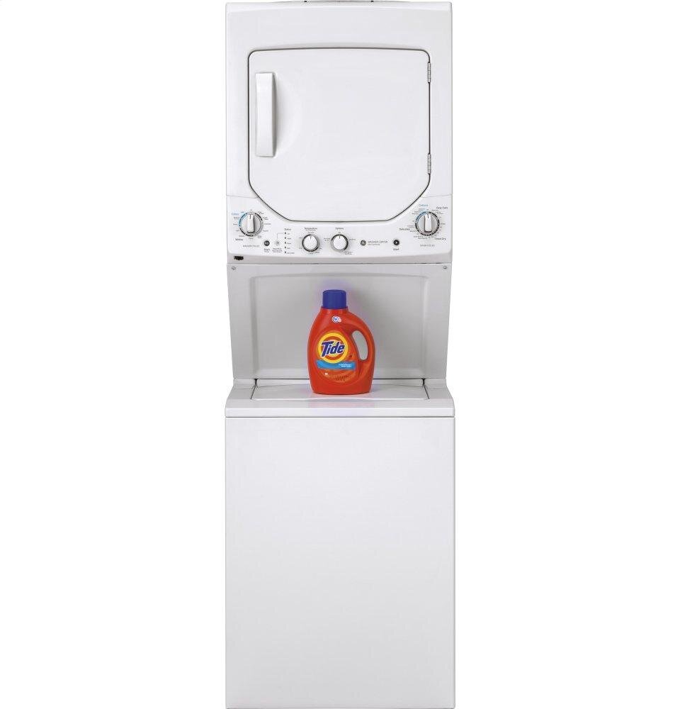 Ge Appliances GUD24GSSMWW Ge Unitized Spacemaker® 2.3 Cu. Ft. Capacity Washer With Stainless Steel Basket And 4.4 Cu. Ft. Capacity Gas Dryer