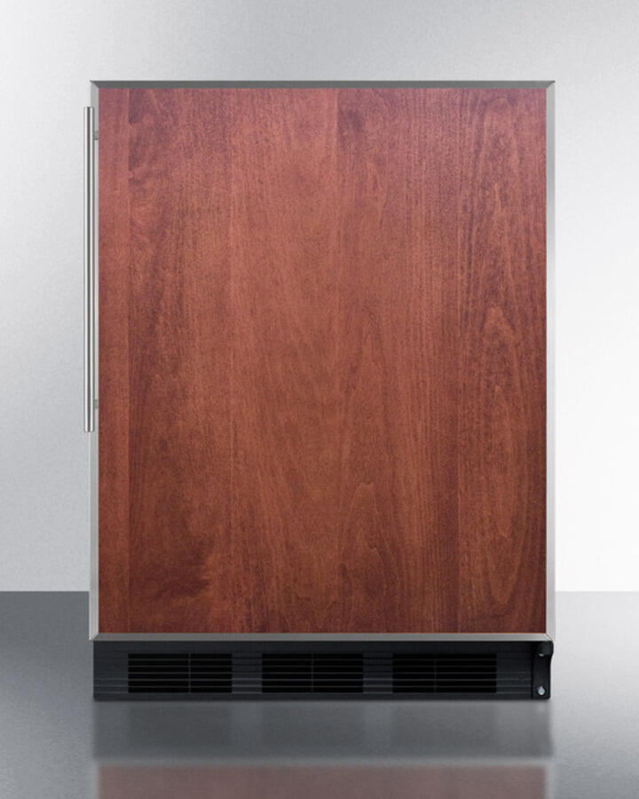 Summit CT663BBIFR Built-In Undercounter Refrigerator-Freezer For Residential Use, Cycle Defrost With A Deluxe Interior, Ss Door Frame For Slide-In Panels, And Black Cabinet