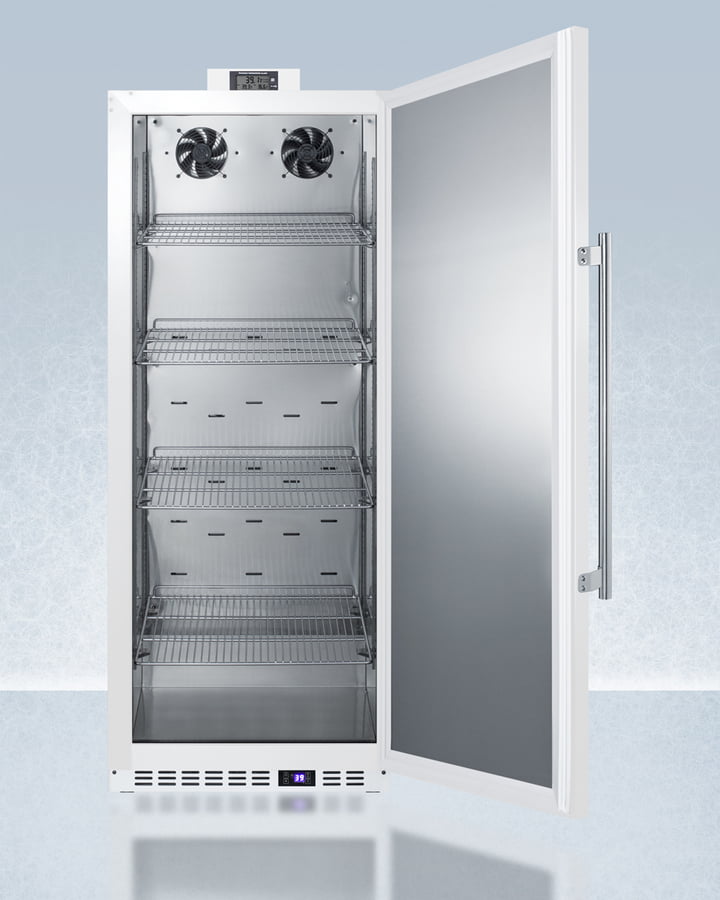 Summit FFAR12WNZ Commercially Approved 10.1 Cu.Ft. Nutrition Center Series All-Refrigerator With Stainless Steel Door, Front Lock, And Nist Calibrated Digital Temperature Display