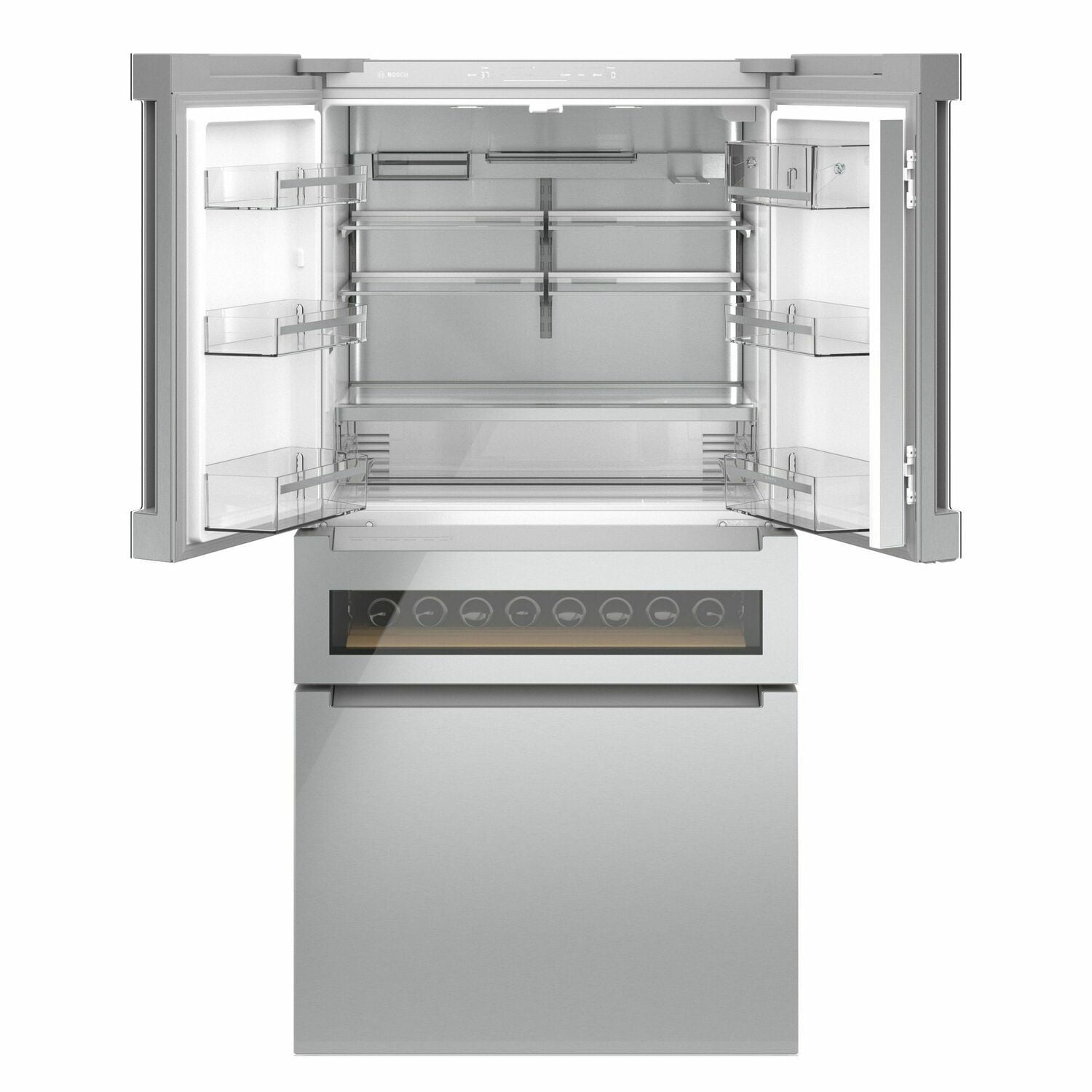 Bosch B36CL81ENG 800 Series French Door Bottom Mount Refrigerator 36'' Easy Clean Stainless Steel B36Cl81Eng