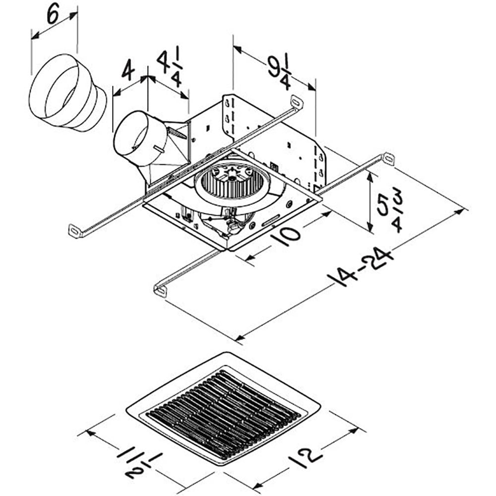 Broan AE50 Broan-Nutone® Wall Vent Kit, 3" Or 4" Round Duct