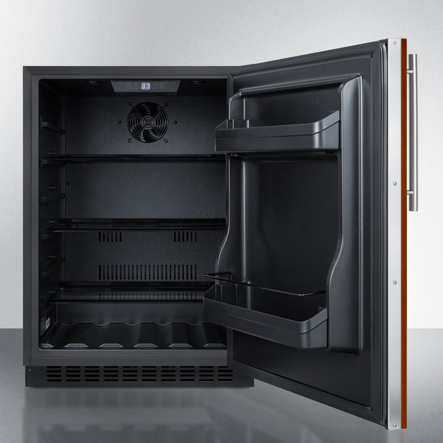 Summit AL54IF Built-In Undercounter Ada Compliant All-Refrigerator With Panel-Ready Door, Black Cabinet, Door Storage, And Digital Controls