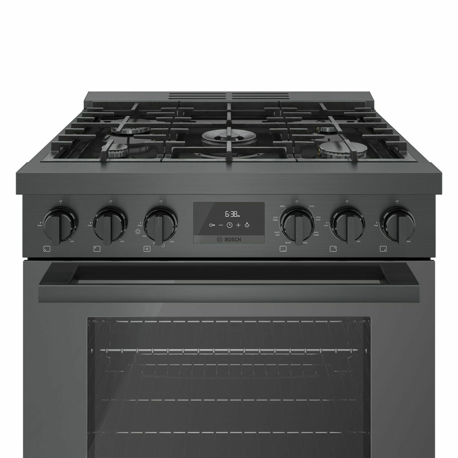 Bosch HDS8045U 800 Series Dual Fuel Freestanding Range 30'' Black Stainless Steel Hds8045U