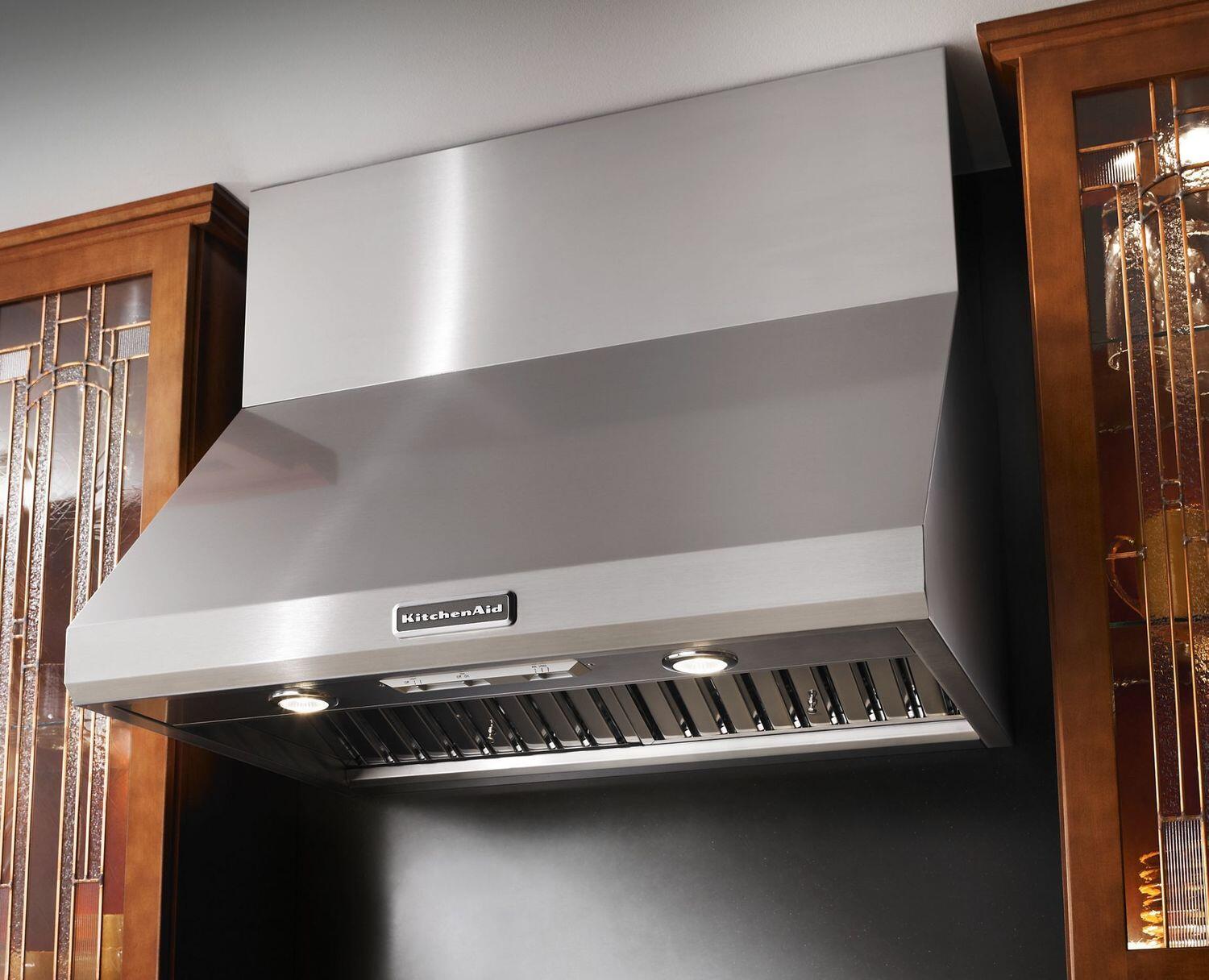 Kitchenaid KXW8736YSS 36'' Wall-Mount 600-1200 Cfm Canopy Hood, Commercial-Style Stainless Steel