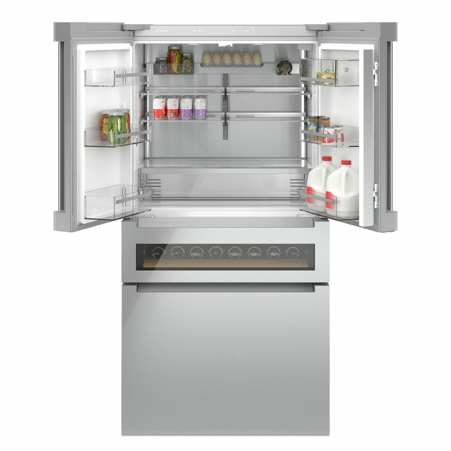 Bosch B36CL81ENG 800 Series French Door Bottom Mount Refrigerator 36'' Easy Clean Stainless Steel B36Cl81Eng
