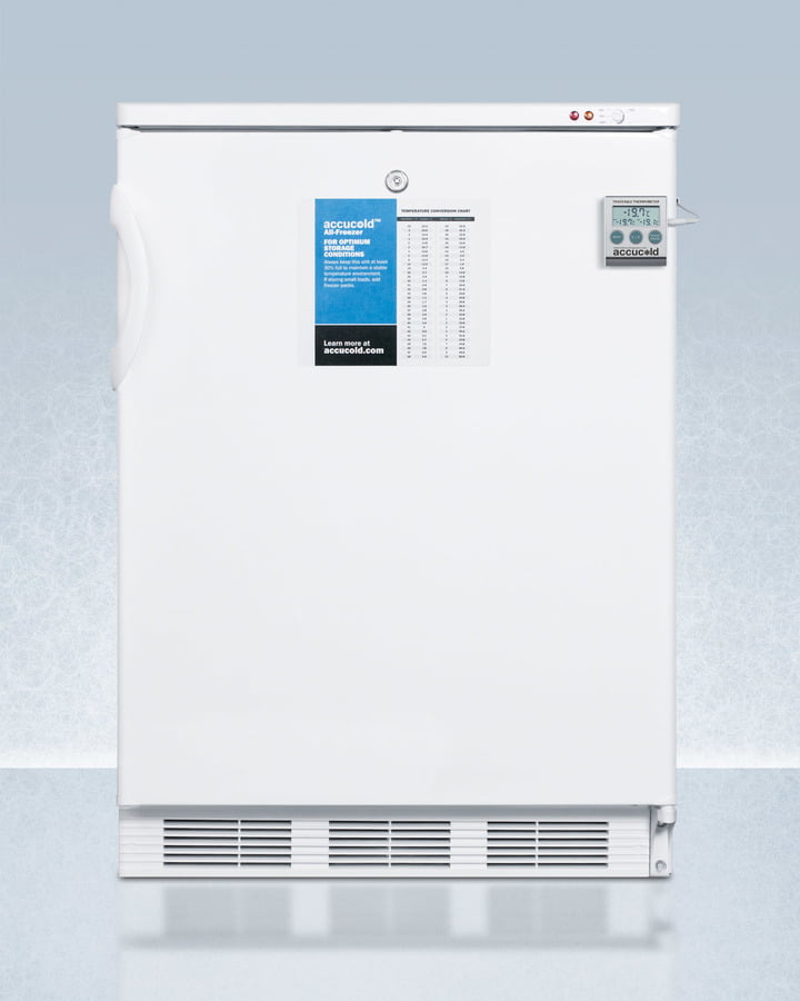 Summit VT65MLBIPLUS2 24" Wide All-Freezer For Built-In Use, Manual Defrost With A Nist Calibrated Thermometer, Lock, And -25 C Capability